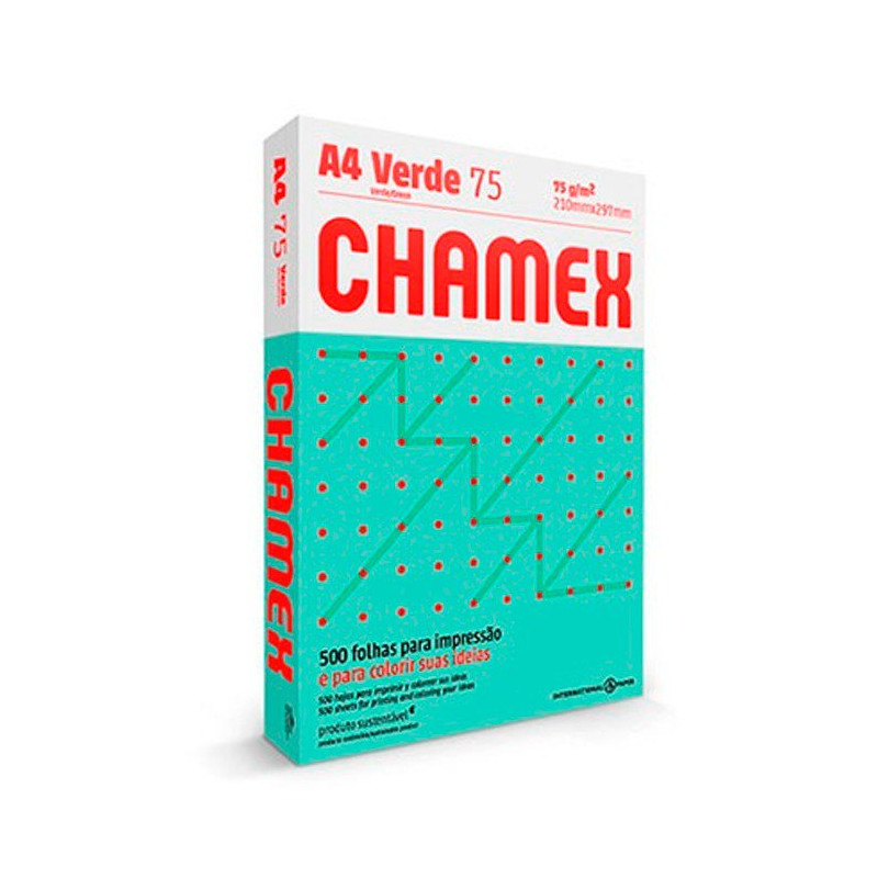 PAPEL BOND A4 75 GR VERDE CHAMEX